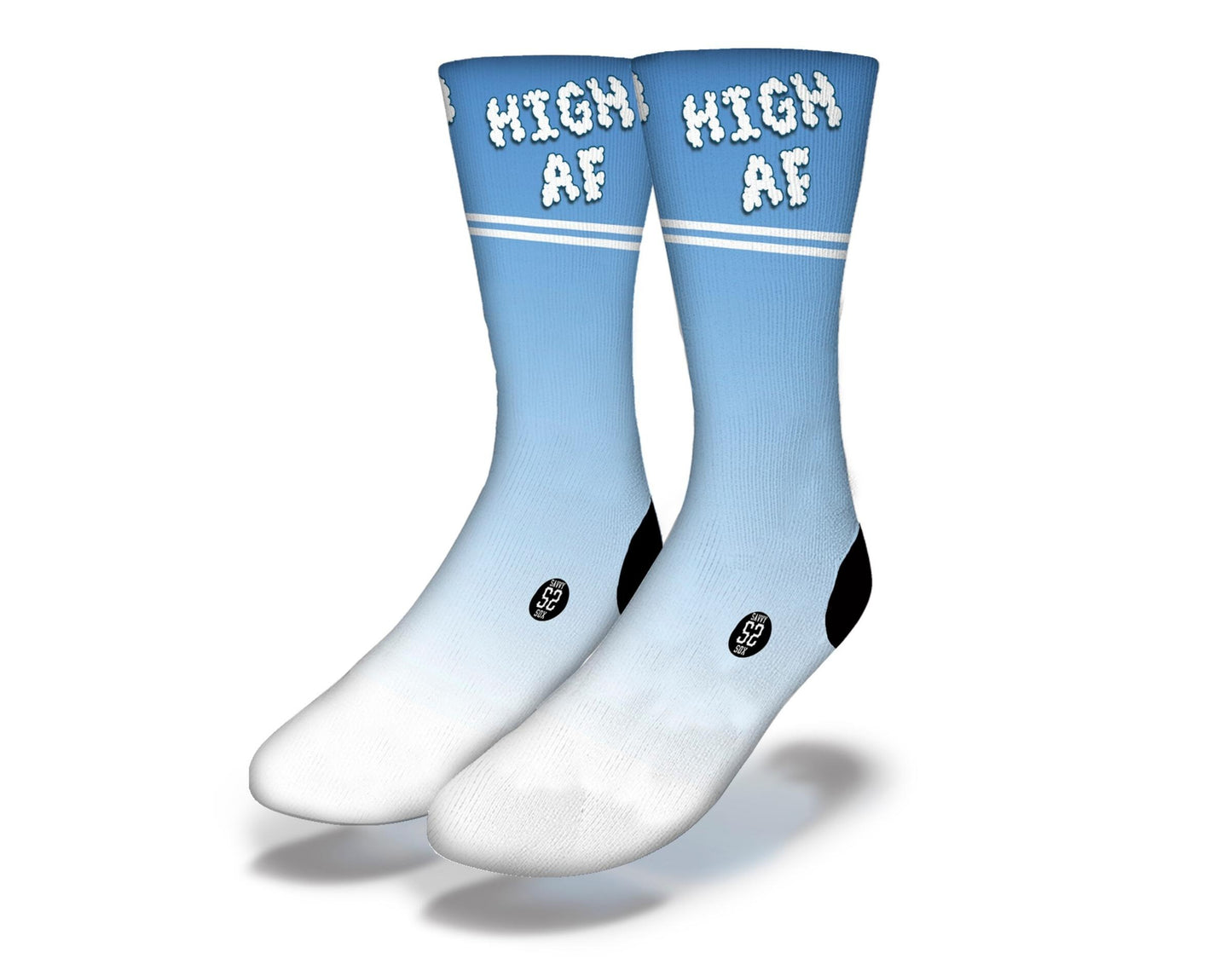 HIGH AF SPORTY STRIPES Funny Weed Socks