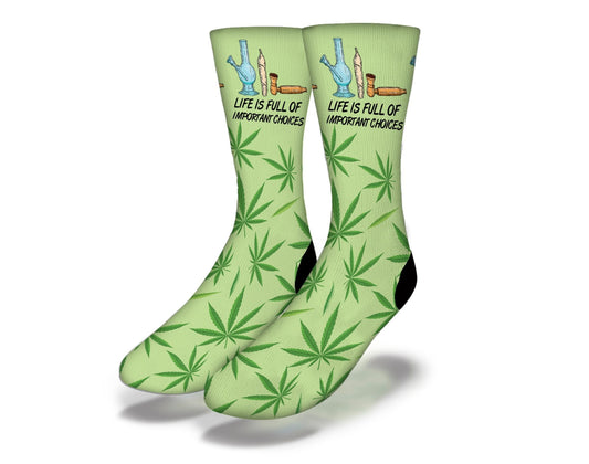 IMPORTANT CHOICES Funny Weed Socks