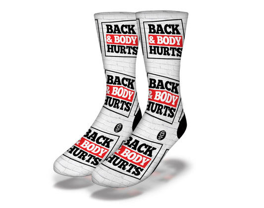 BACK & BODY HURTS Fun Gym Socks