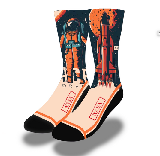 Preparing for Takeoff NASA Socks