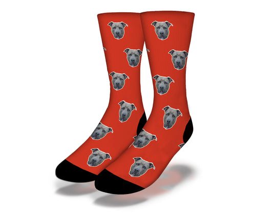 PUPPY DOG EYES Cute Dog Socks (Red)