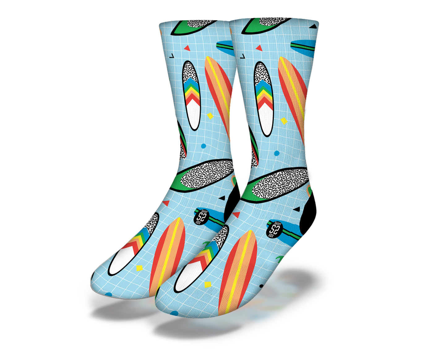 SURFBOARDS WAITING FOR A WAVE Fun Surfing Socks