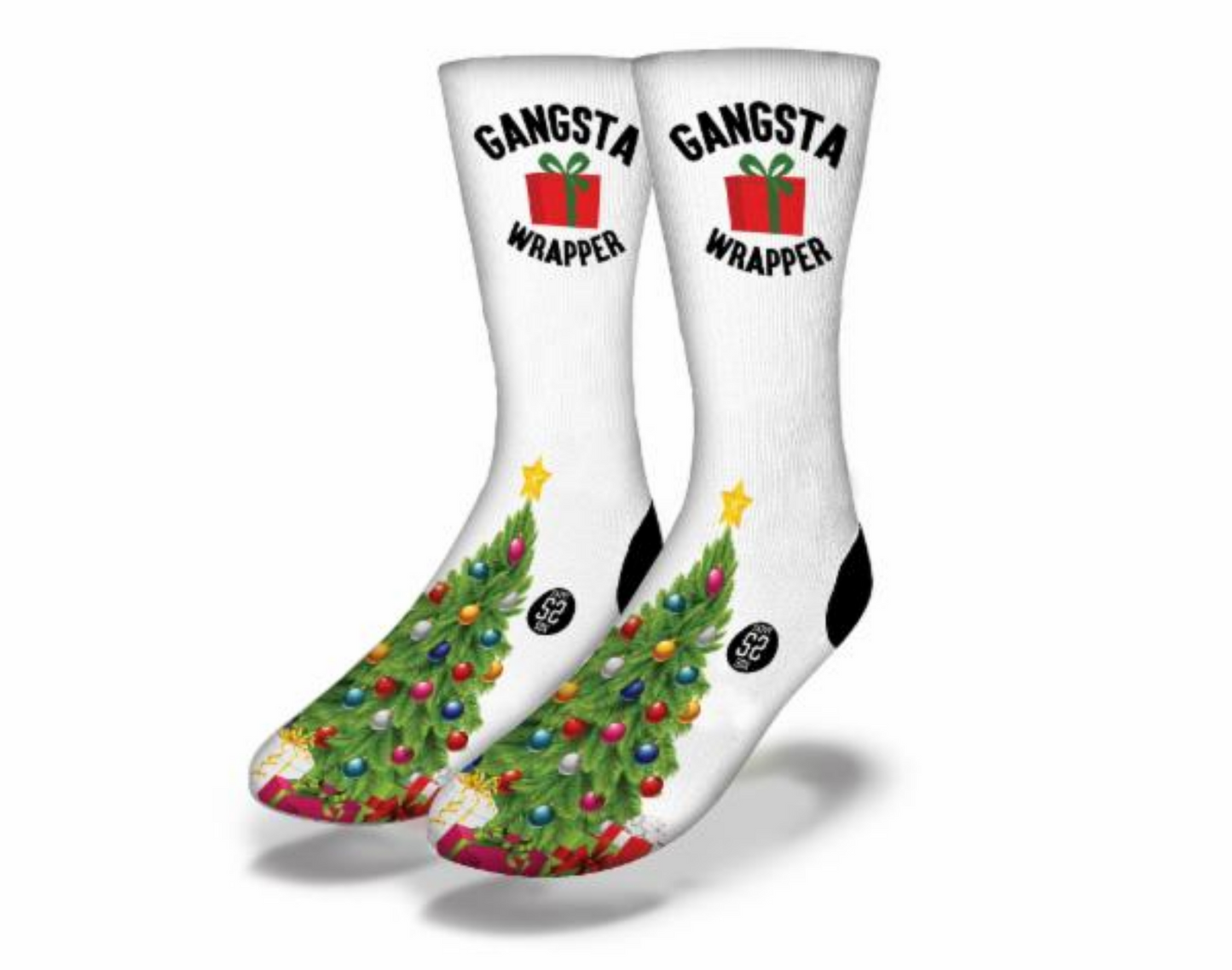 GANGSTA WRAPPER Funny Christmas Socks (Tree)