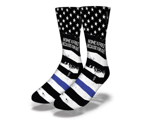 Thin Blue Line (style 4) Socks