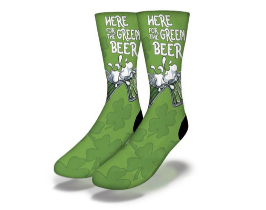 I'm HERE FOR GREEN BEER Funny St Patty's Day Socks