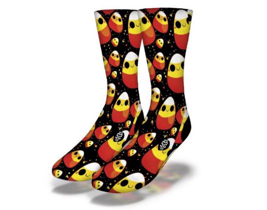 SPACEY ALIEN CANDY CORN Funny Halloween Socks