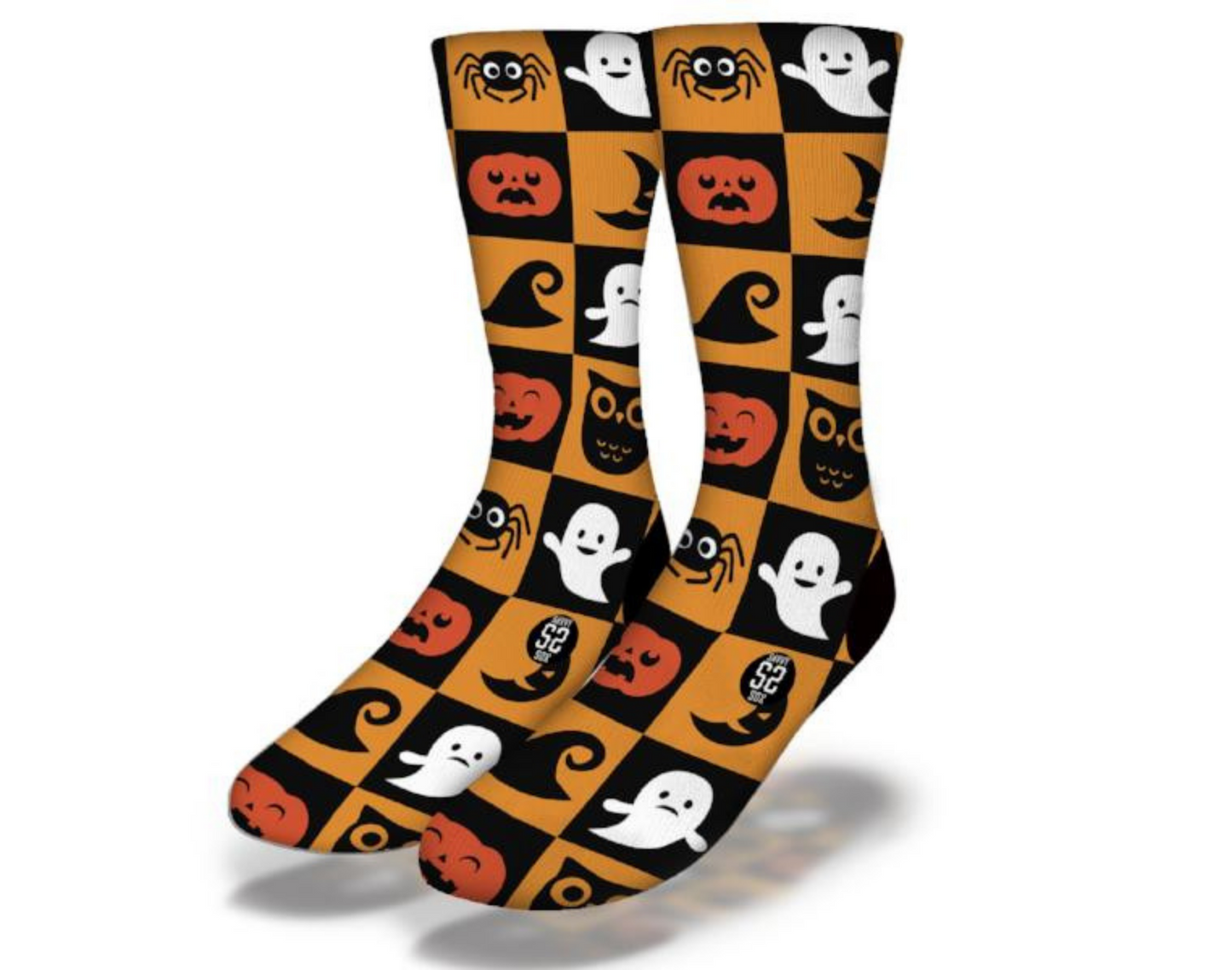 Fun Halloween Themed Checkerboard Socks