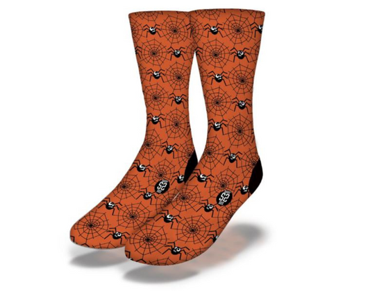 Spooky Spiders & Webs Fun Halloween Socks