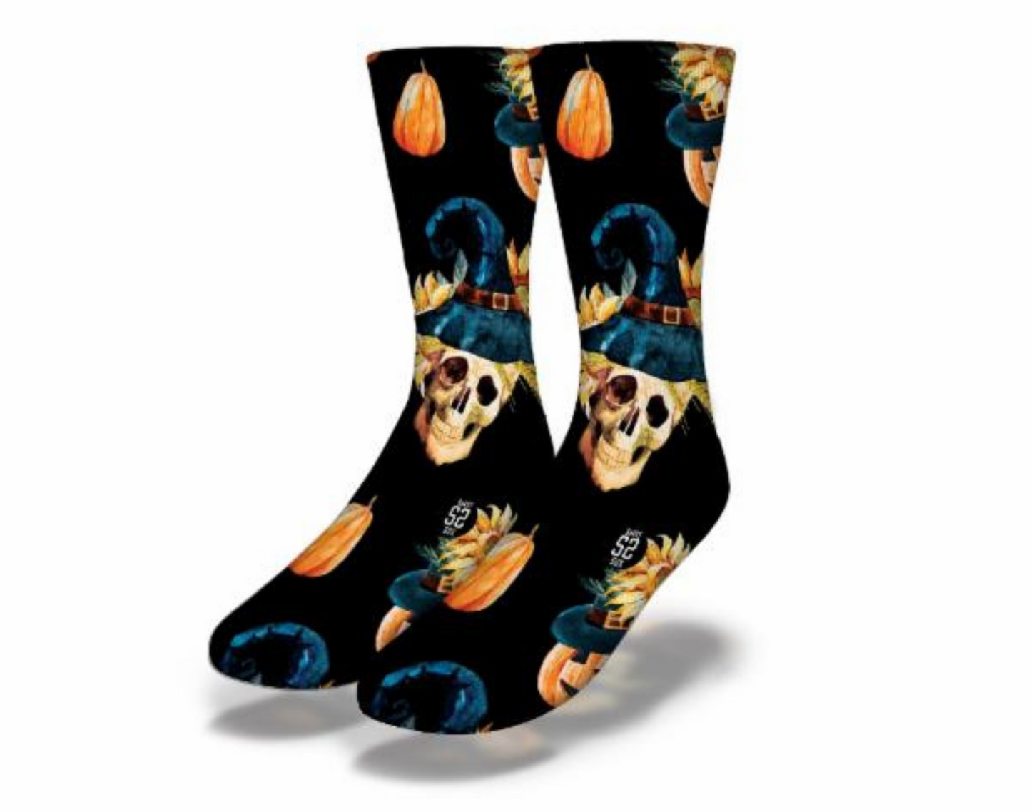 Witchy Skulls Haunted Halloween Socks