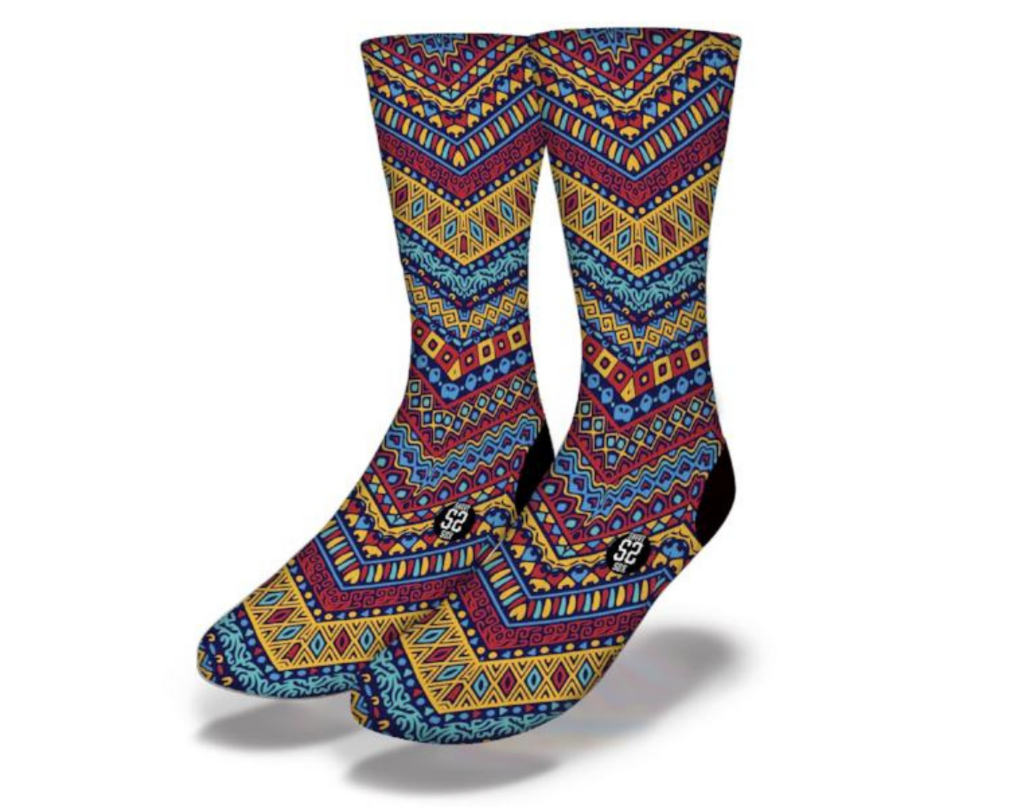 DUSTY SUNSET African Tribal Pattern Socks