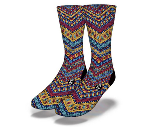 DUSTY SUNSET African Tribal Pattern Socks