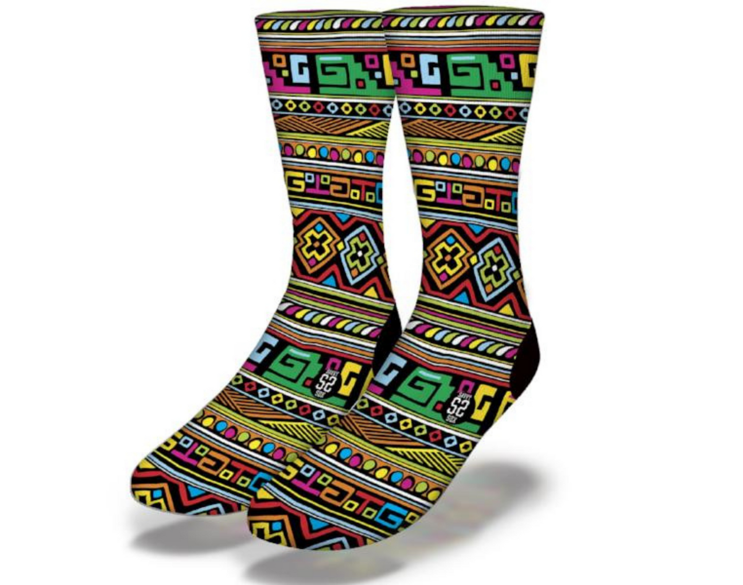 SQUARES & STAIRS African Tribal Pattern Socks