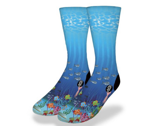 TROPICAL SCHOOL OF FISH Fun Sea Life Socks