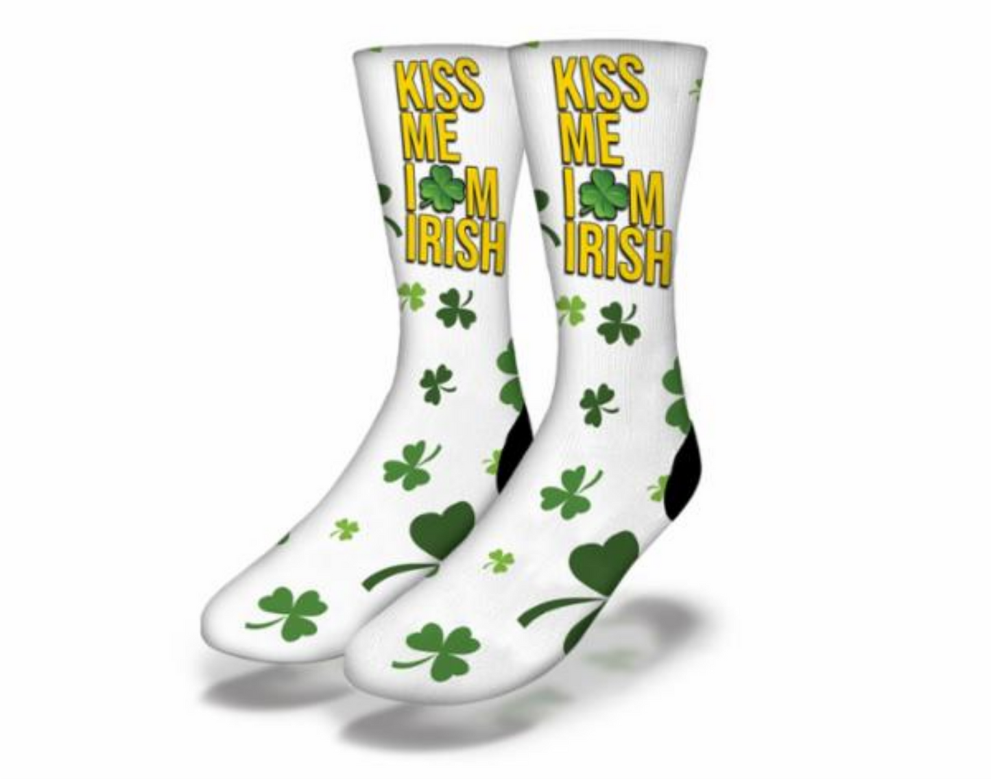 LUCKY LEPRECHAUNS & CLOVERS Fun St Patrick's Day Socks