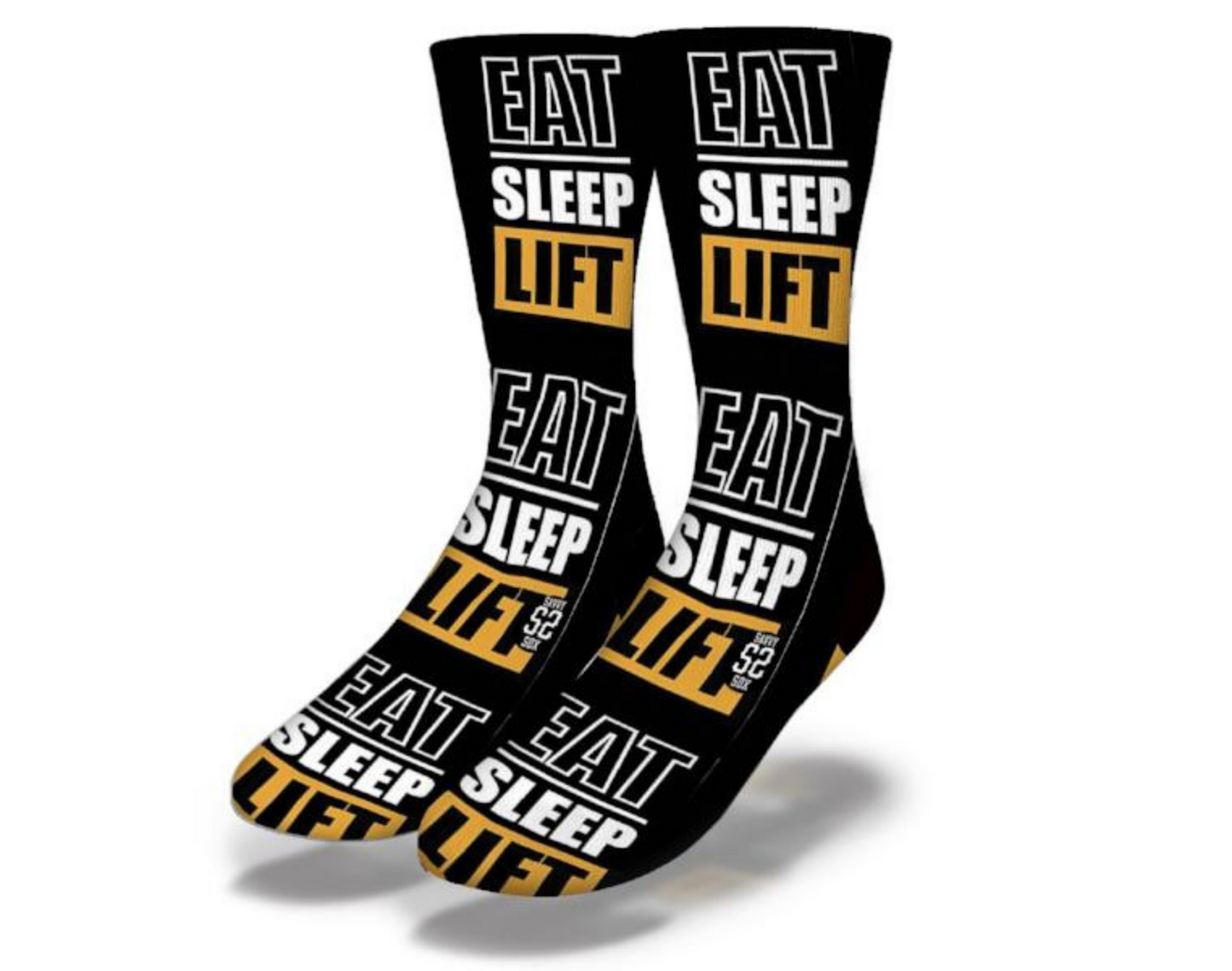 EAT SLEEP LIFT Fun Gym Socks