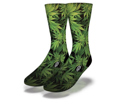 POT LEAF FOREST Funny Weed Socks