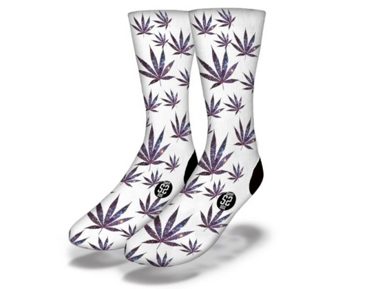 PURPLE HAZE POT LEAF Funny Weed Socks