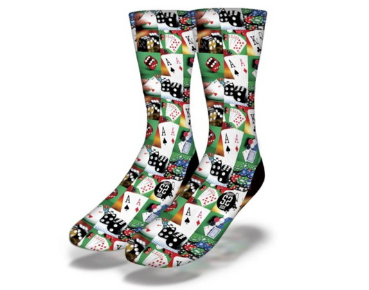 CASINO GAMES PHOTO COLLAGE Fun Casino Themed Socks