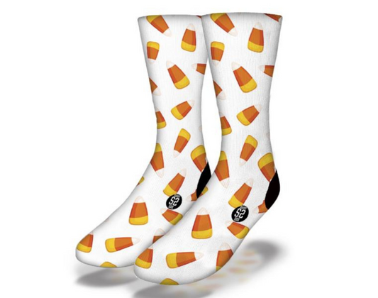 Kooky CANDY CORN PATTERN Halloween Socks