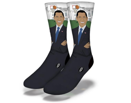 PRESIDENT OBAMA WHITE HOUSE B-BALL Fun Political Socks