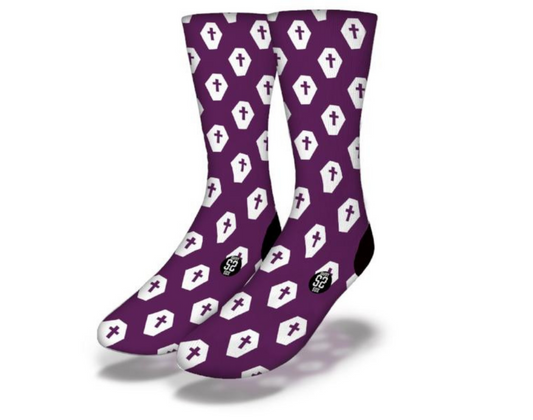 CROSSES & COFFINS Fun Halloween Themed Socks