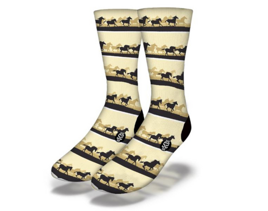 OLD WEST HORSE STAMPEDE Fun Animal Socks