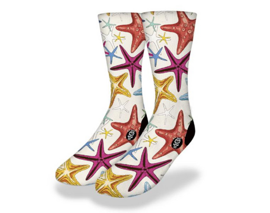 MULTI-COLOR STARFISH Fun Sea Life Socks