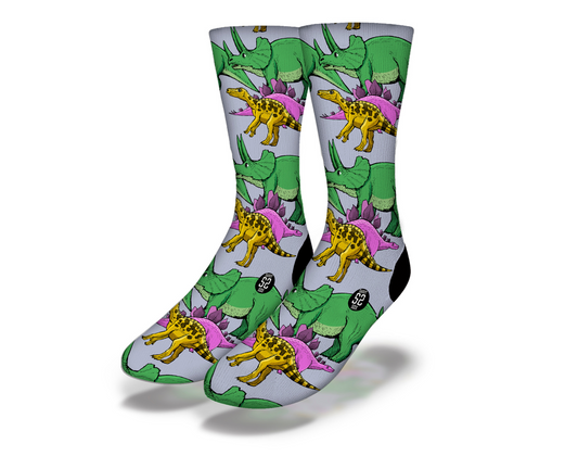 BAD TO THE BONE STOMPING DINOS Fun Dinosaur Socks