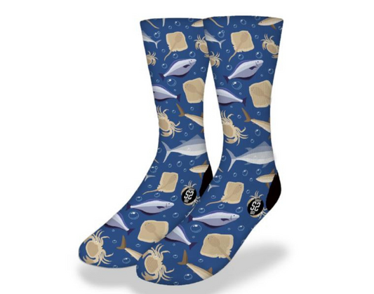 STINGRAY SHARK CRAB WHALE CLUB Fun Sea Life Socks