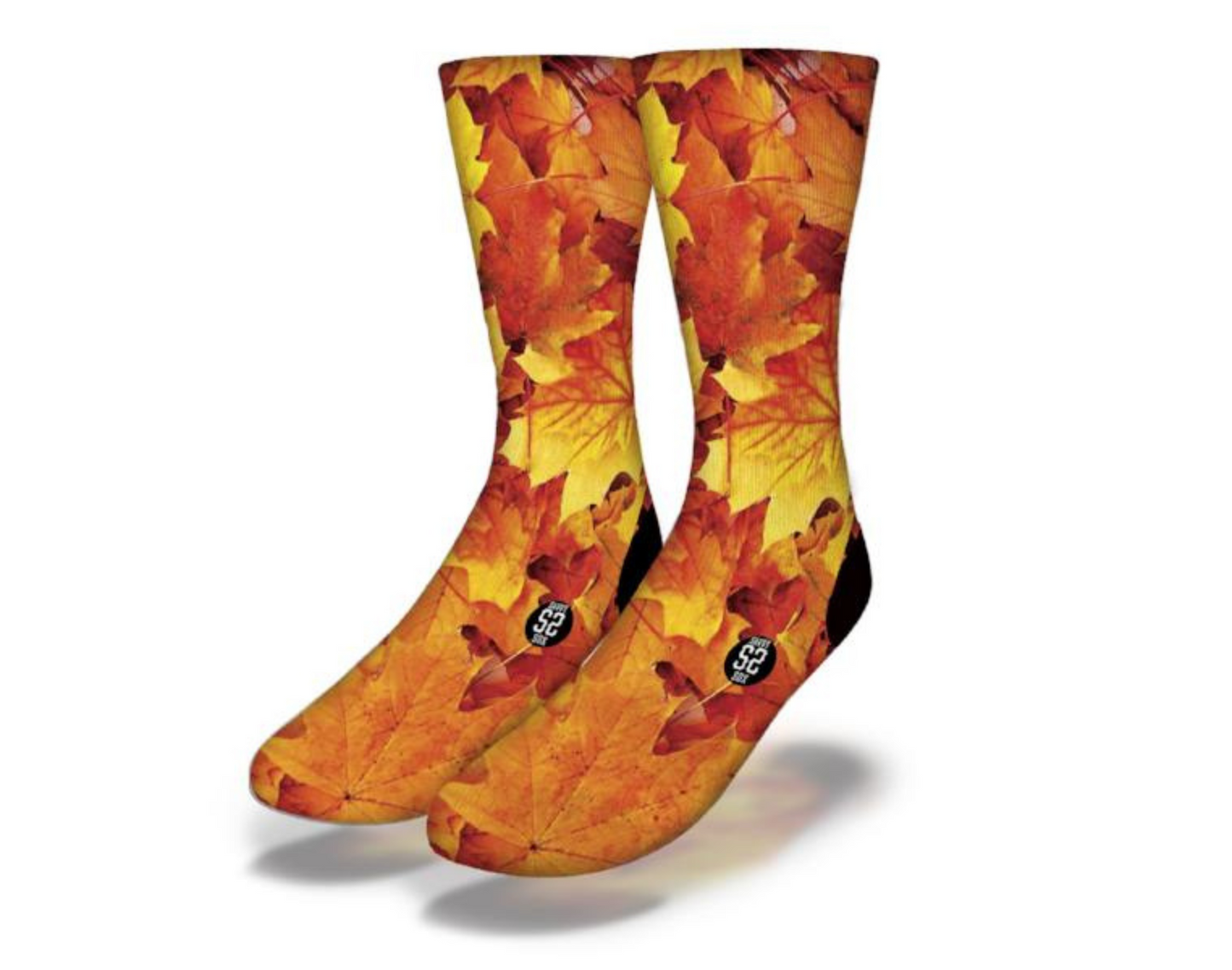 Pumpkin Spice Autumn Leaves Fall Themed Socks