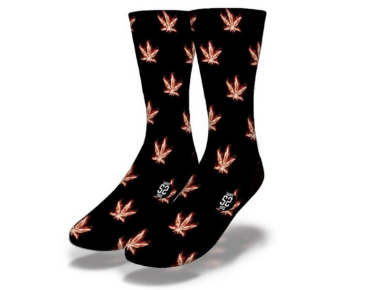 Flaming Cannabis Socks