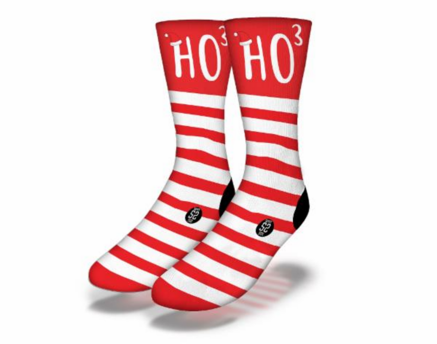 HO HO HO Red Striped Christmas Socks
