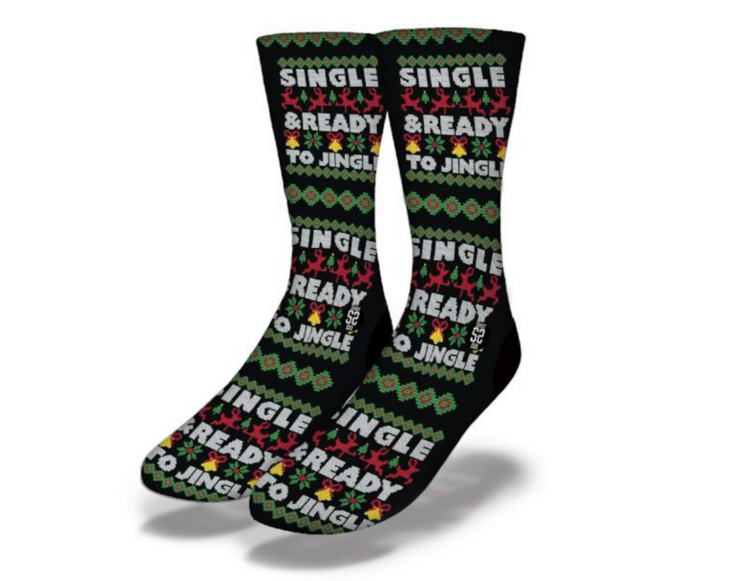 SINGLE & READY TO JINGLE Funny Christmas Socks