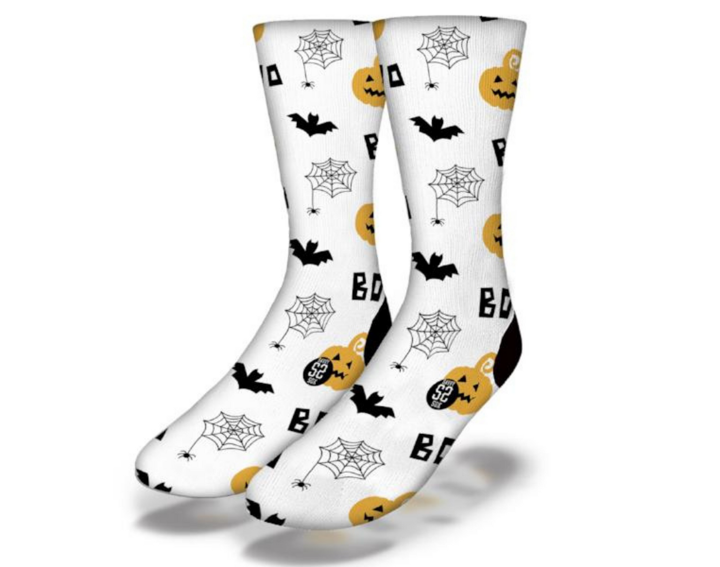 BOO! Bats Spiders & Pumpkins Fun Halloween Socks