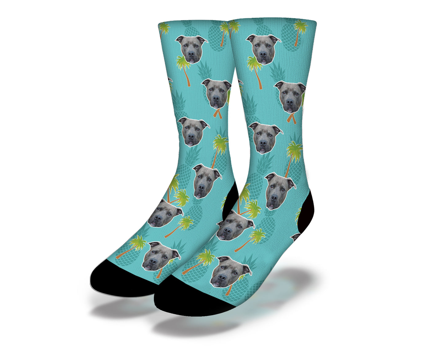 TROPICAL PINEAPPLE PITBULL Fun Dog Socks
