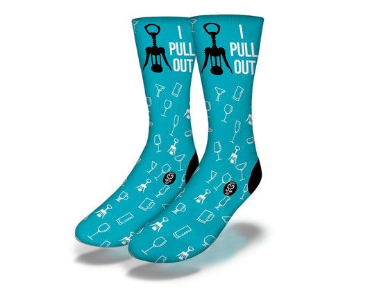 Wine I Pull Out Socks (Teal)