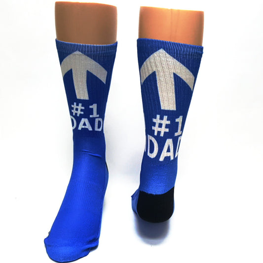 #1 DAD Sporty Blue Socks